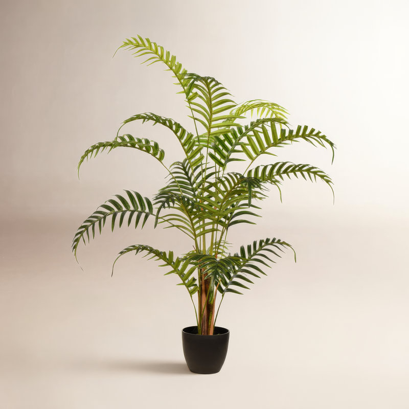 Feuilles de palmier artificiel en pot, H 35 po x l 14 po x p 14 po