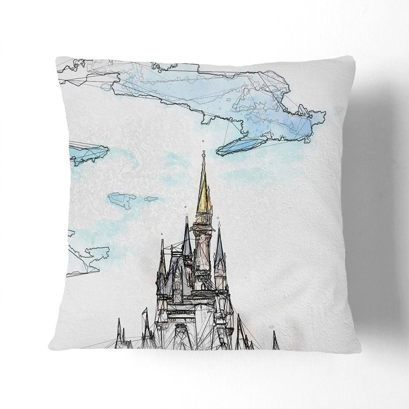 Magic Kingdom Castle Cushion with Filling, 55cm H x 55cm W x 20cm D