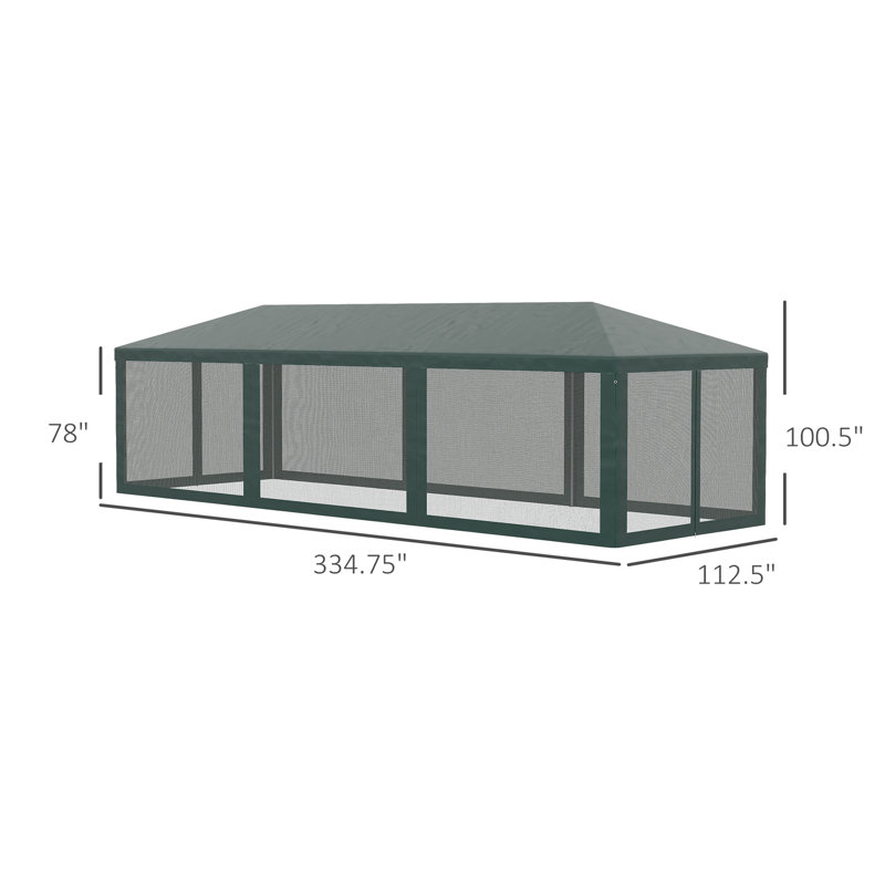 Outsunny 10' x 28' Party Tent Canopy, Green