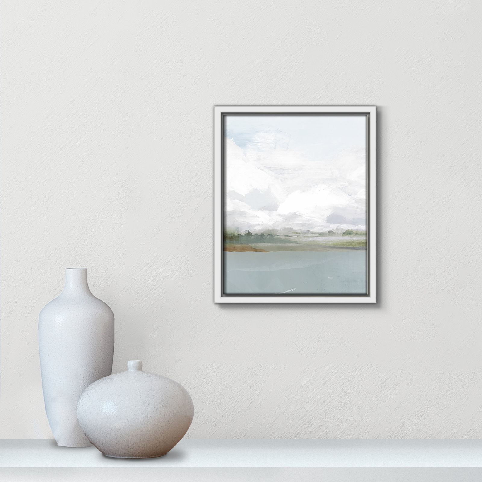 All Shore Painting, 11.5" H x 9.5" W, White