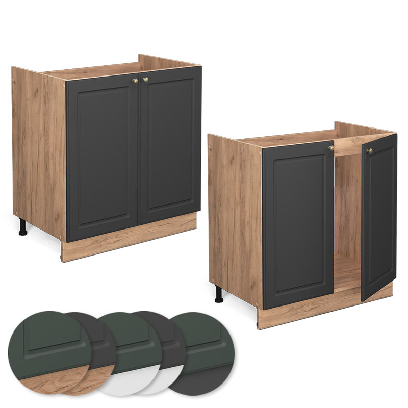 Bradbury 82cm H x 80cm W x 51.6cm D Particleboard Base Unit, Brown/Grey