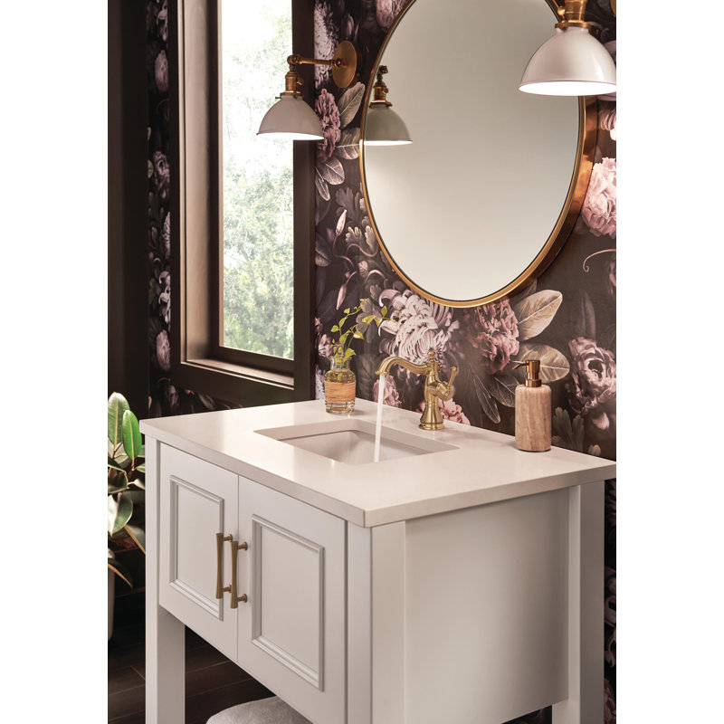 Cassidy™ Single Hole Bathroom Faucet with Drain Assembly, Brilliance Champagne Bronze