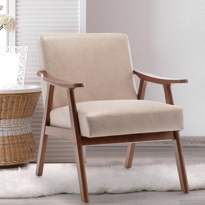 Mid-Century Modern Chair, Accent Chair Extra-Thick Backrest, Wingback Chair for Bedroom, Reading Room, Living Room, Lounge Chair Indoor