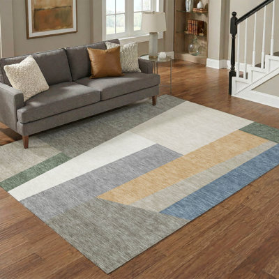 Tapis géométrique de qualité supérieure lavable à la machine Mayfield AMF2446