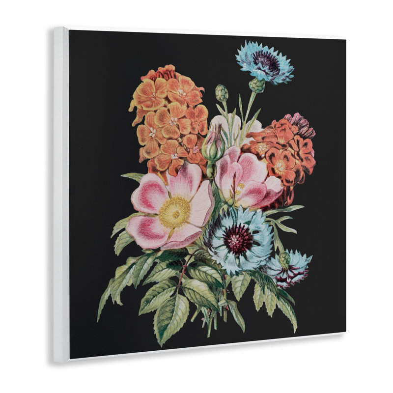 Étude de bouquet rétro sur plaque murale noire, design par Dan Meneely