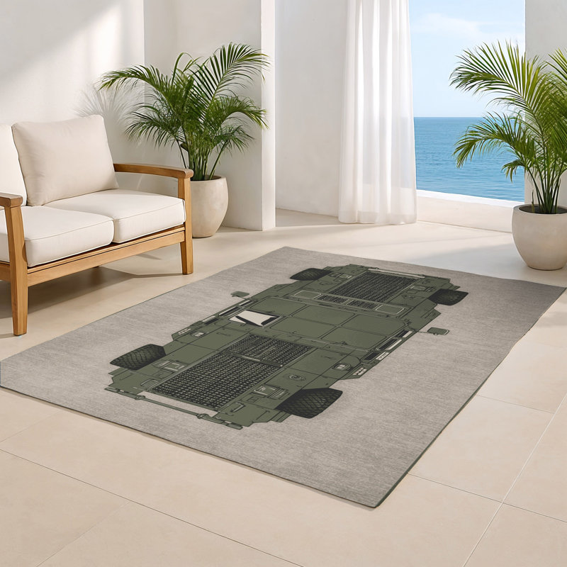Tapis intérieur et extérieur gris Transport, Rectangulaire 2 pi x 3 pi