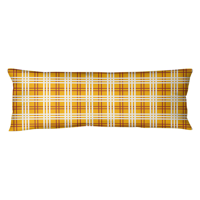 Polyester Medium Pillow, Yellow/Red/White, Microfiber