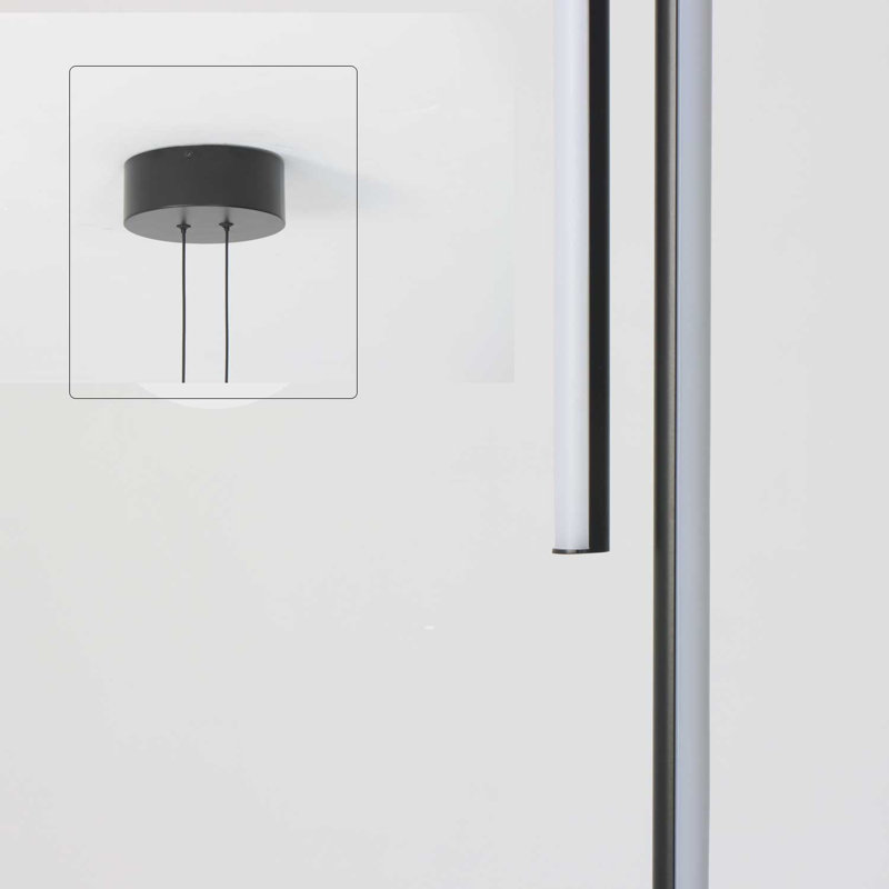 Luminaire suspendu à 2 lumières DEL noir mat nazair