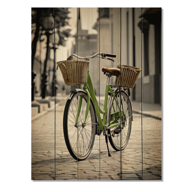 Vélo à deux roues, compagnons sur bois, H 32 po x l 24 po x P 0,78 po