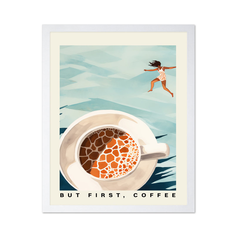 But But, Coffee, Poster, White Framed, 08"H x 10"W