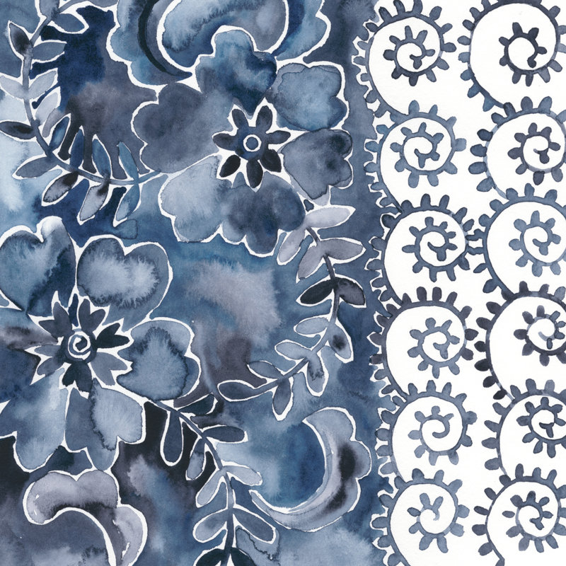 Cobalt Garden IV by Chariklia Zarris - Wrapped Canvas Painting, 91cm H x 91cm W