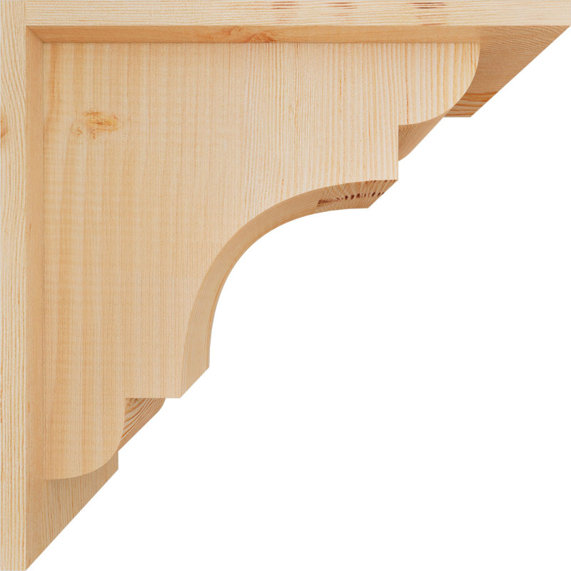 New Brighton Corbel avec plaque arrière, H 14 po x l 7,5 po x P 14 po, Sapin de Douglas, Lisse
