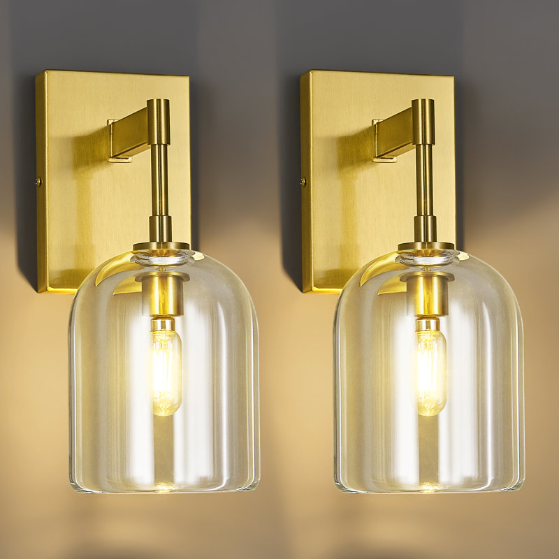 Applique murale moderne en cristal avec applique murale pour salle de bain et escalier, Doré
