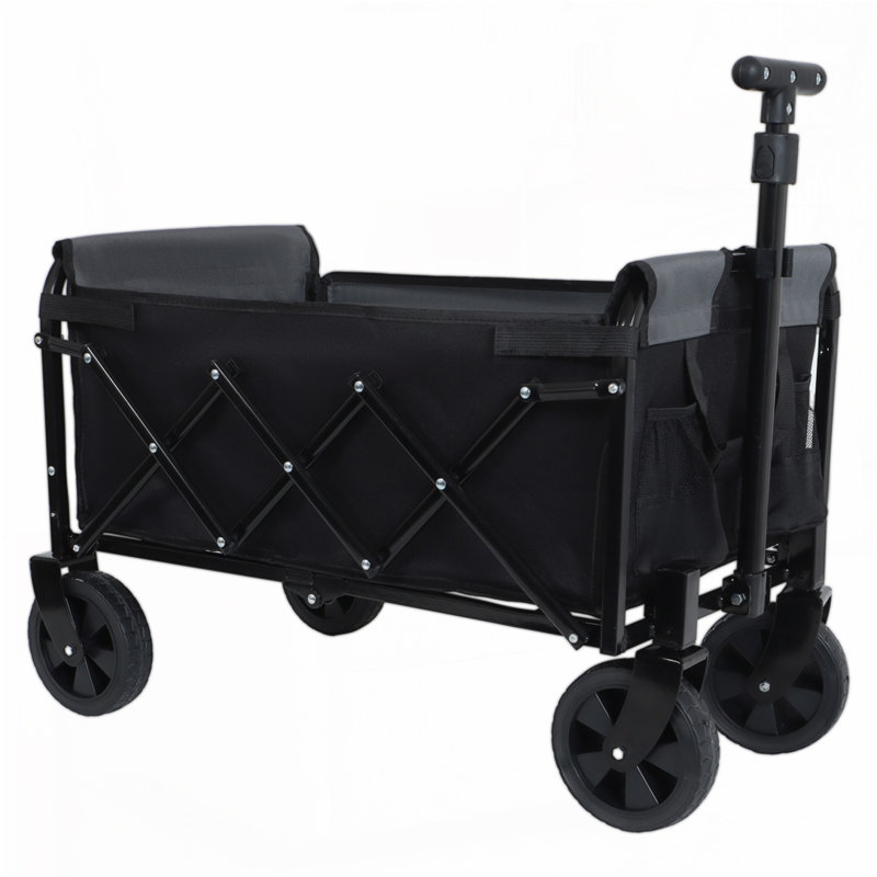 Convertible Folding Camping Wagon Cart, Black