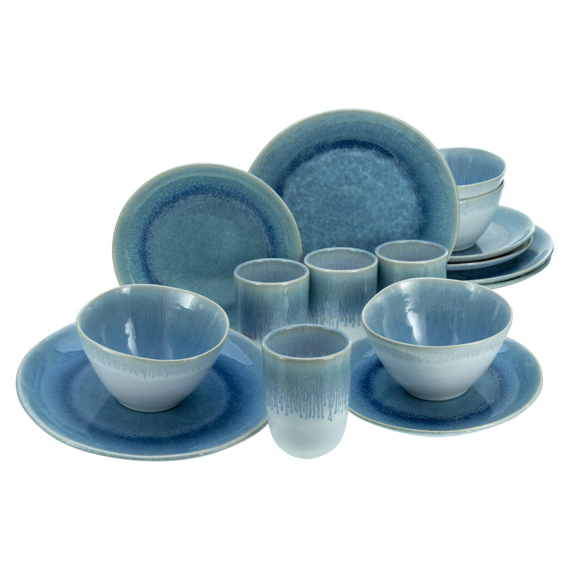 Aquarius Blau Piece Stoneware Dinnerware Set - Service for 4