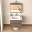 Évier intégré en résine 30 po à trou unique blanc pour meuble-lavabo à simple évier