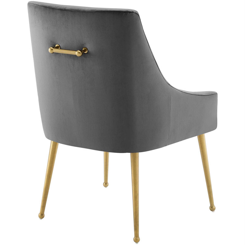 Chaise en velours argenté Orchid Allison, Gris