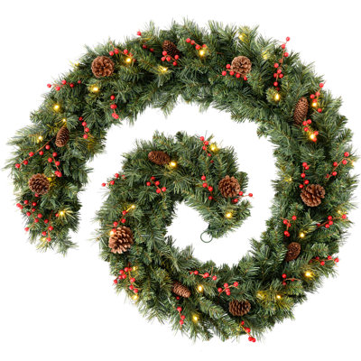 108cm Lighted Faux Garland with Lights