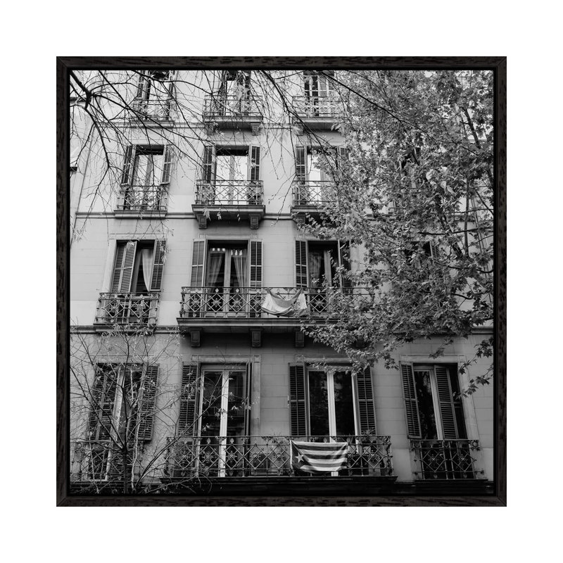Barcelona Architecture III by Bethany Young - Print on Canvas, 45.72cm H x 45.72cm W x 3.81cm D, Black Framed