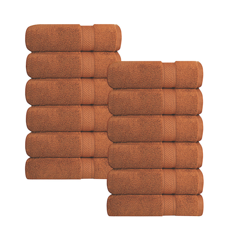 Bywood - Ensemble de débarbouillettes à séchage rapide ultra doux, Caramel brûlé, Ensemble de 12 pièces
