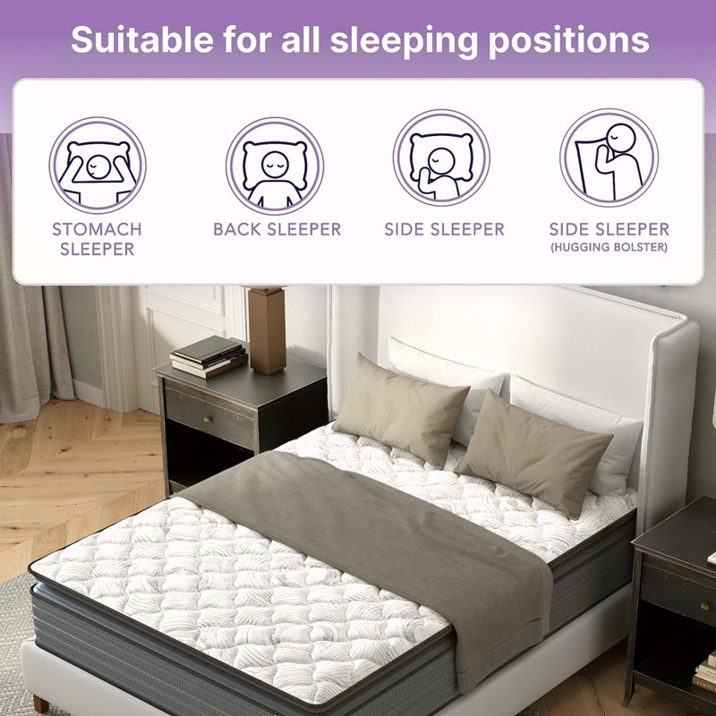 Napqueen Isabella Hybrid Pillow Top Mattress, Certipur-US Certified, Twin