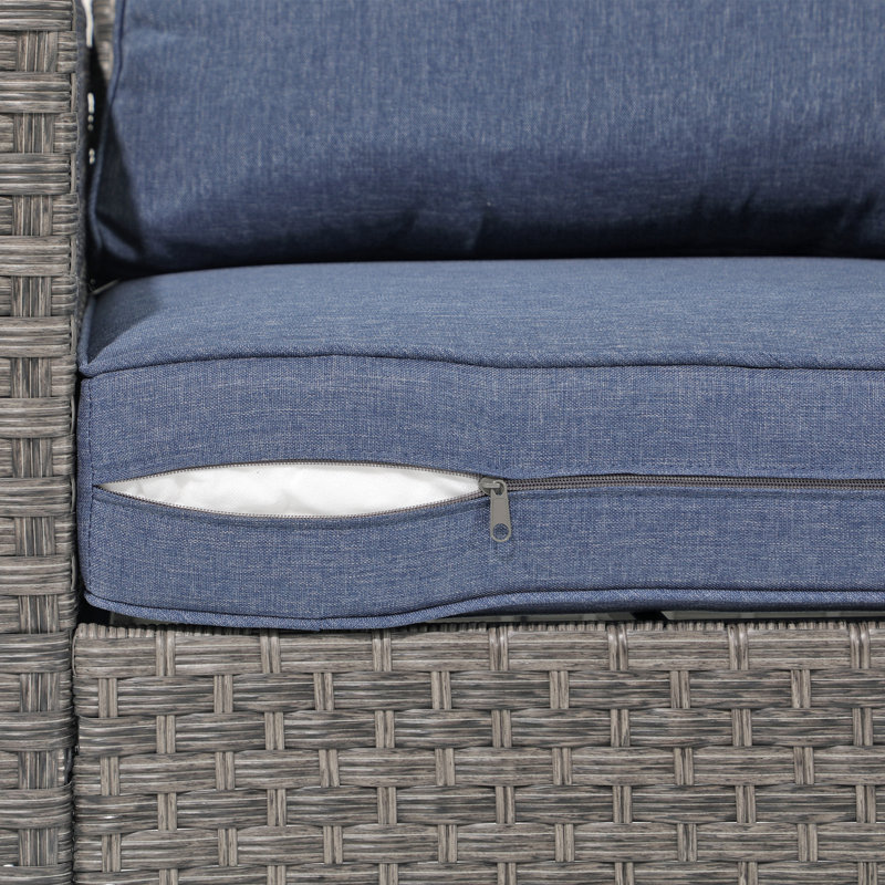 Chaise de patio avec coussins Tarnell, Gray Frame/Navy Cushion