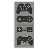Video Game Controller Shapes Distressed Vintage Grey