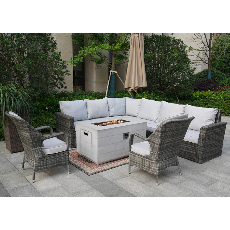Algird 7 - Person Patio Conversation Set with Cushions