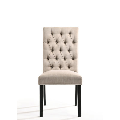 2 chaises d'appoint en lin brun clair et noir rétro - design classique, 2 pièces et siège de soutien pour la détente
