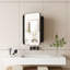 16x24 Inch Bathroom Cabinet With Mirror Shelf - White Metal Frame, Adjustable, Recessed Storage Mirror, Adjustable-800727713