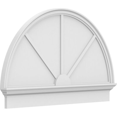 46"W x 29-3/4"H x 2-3/4"P Half Round 3 Spoke Architectural Grade PVC Combination Pediment