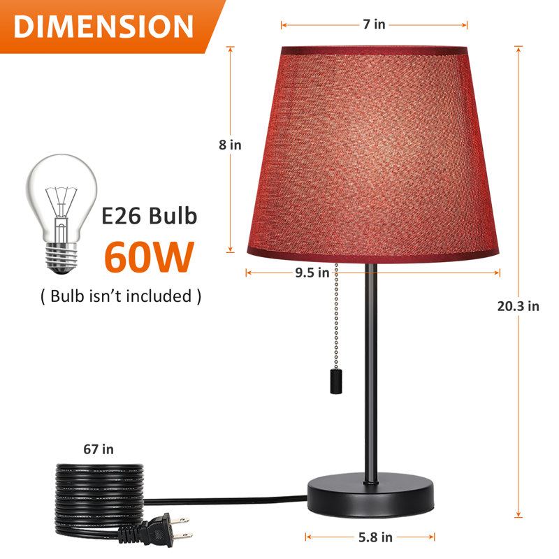 Lampe de table 20,3 po noire