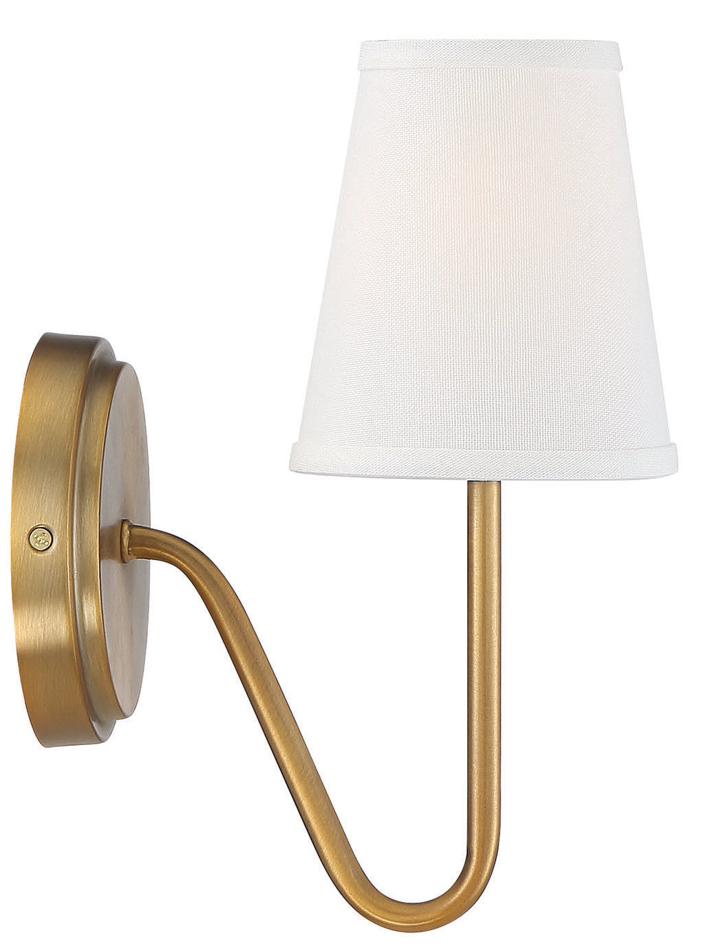 Ponta Single Light Dimmable Armed Sconce, Natural Brass