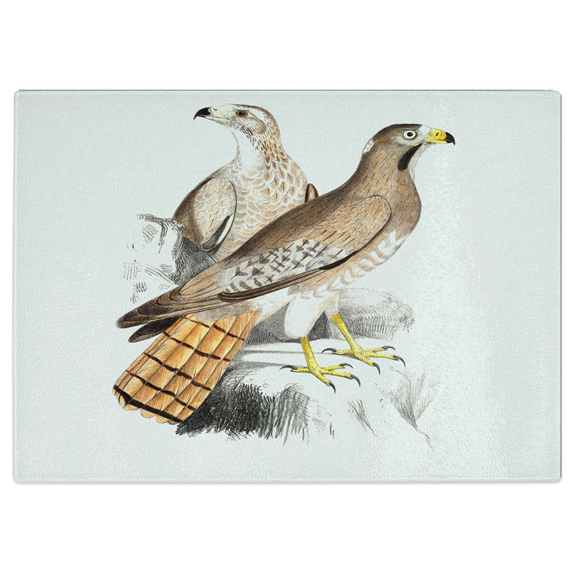 Tempered Glass Two Eagles by John Edward Gray Cutting Board, 28.5 cm W x 20 cm L