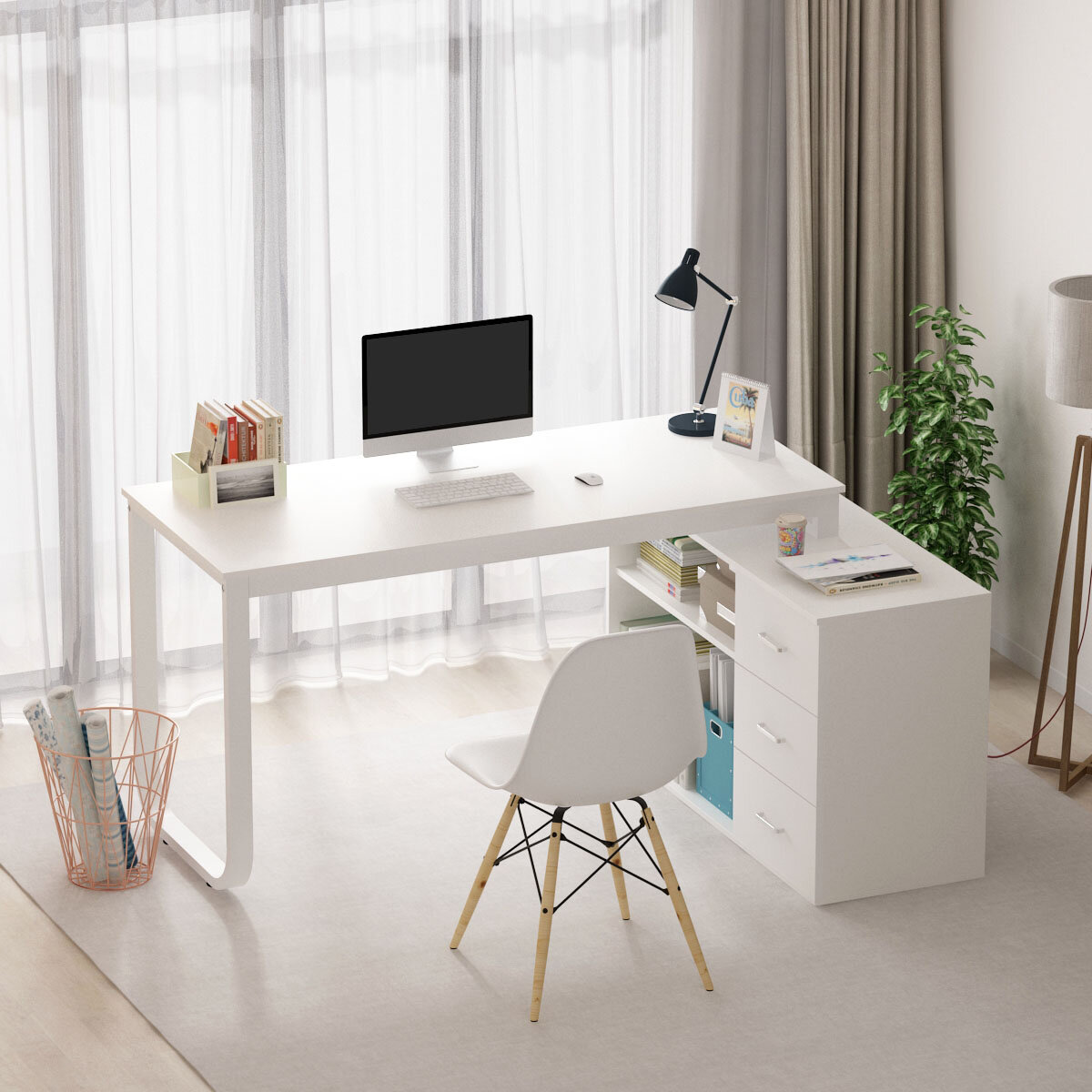 Corrigan Studio® Latwon L-Shape Desk & Reviews | Wayfair