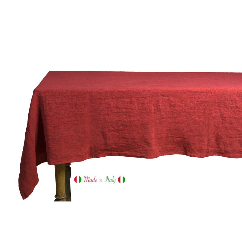 Cotton /Linen Blend Tablecloth 140X140 Cm Cherry, 140cm W x 350 L