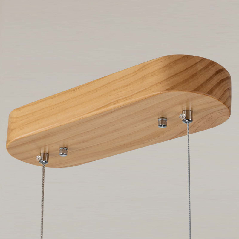 Rolde 1 - Light LED Kitchen Island Pendant, Wood, 70.87" H x 39.37" W x 4.64" D