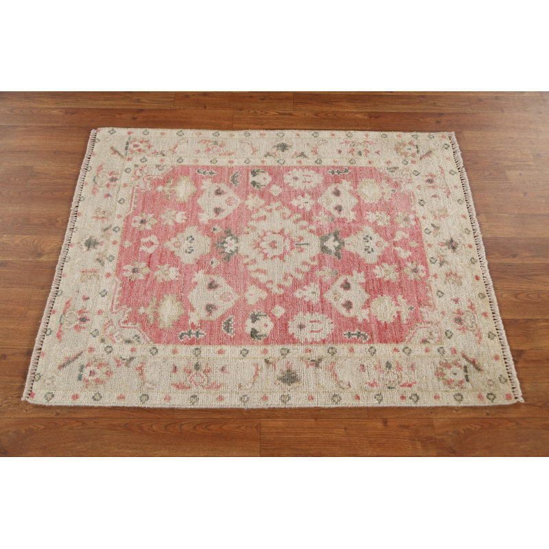 Tapis turque à teinture végétale Oushak noué à la main 3 x 4