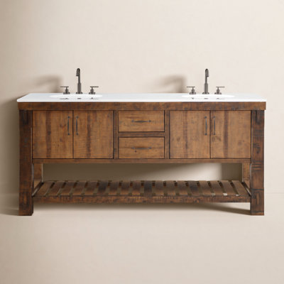 Bromley 72" Pine Double Bathroom Vanity