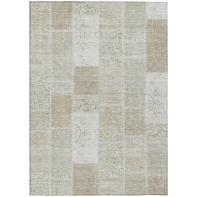 Tapis intérieur / extérieur 3 pi x 5 pi taupe beige et brun clair