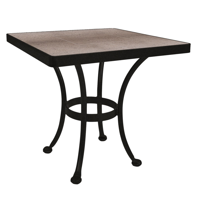 Tables Outdoor Square Side Table, Canyon Taupe, Carbon Black