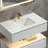 Solid wood 36'' Modern Wall Mounted Single Bathroom Vanity with Engineered Marble Top and Light-508501492