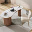 Bureau de direction avec tiroirs blanc et brun-1108116404