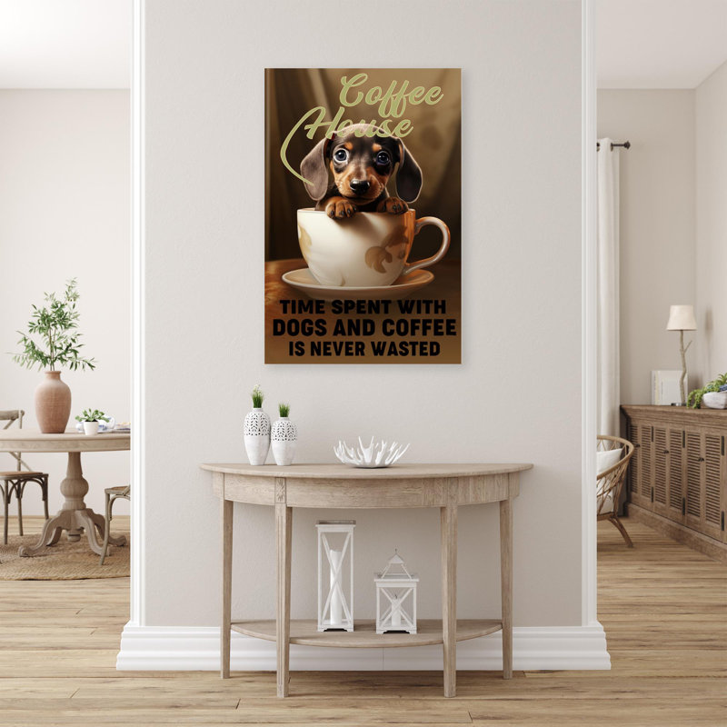 " Dachshund Coffee House ", 20" H x 16" W x 1.25"D
