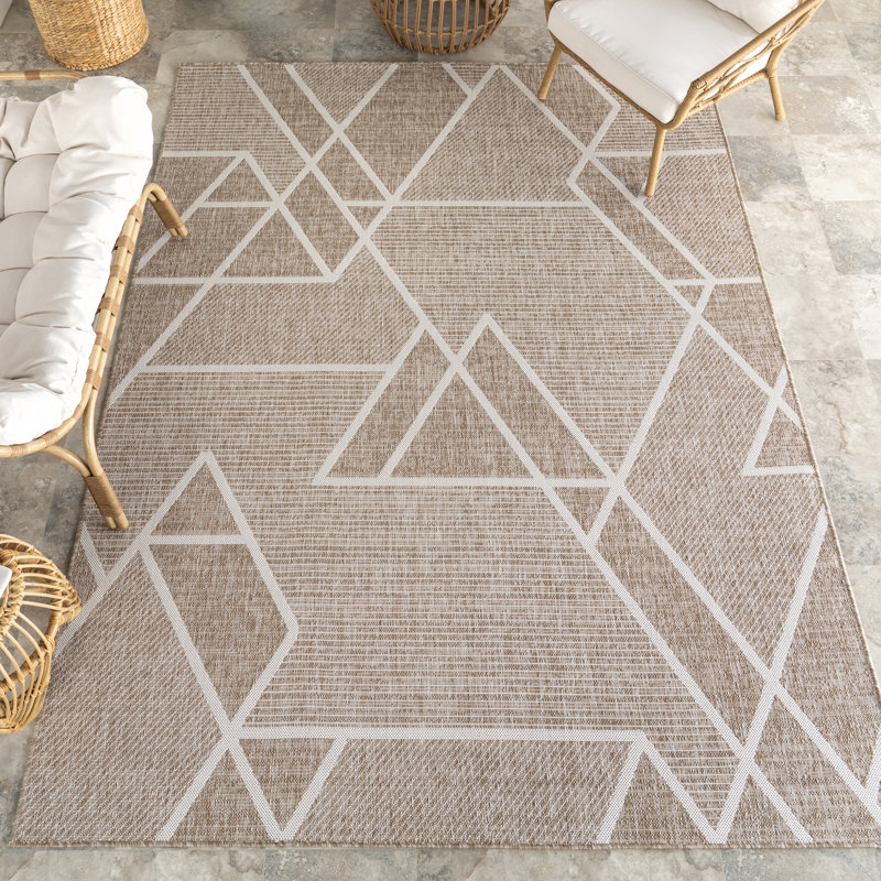 Bradan Geometric Indoor/Outdoor Area Rug, Rectangle 4' x 6'