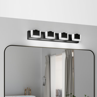 Luminaire de salle de bain 4 lumières DEL moderne pour salle de bain au-dessus d'un miroir