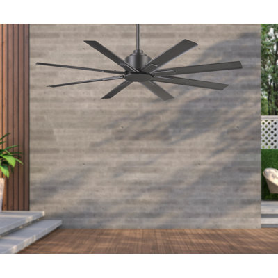 8 - Blade Outdoor Standard Ceiling Fan with Remote Control