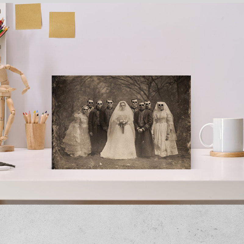 " Skeleton Wedding Party Gothic Vintage Abstract Forest Landscape Wall Art Print " Print, H 12 po x l 18 po