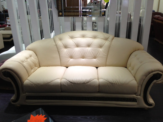 Fordingbridge Top Grain Leather Sofa, Rose White