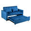 Lit escamotable avec siège confortable, fonction inclinable, mobilier de salon bleu réglable et rangement, siège rembourré de mousse pour la zone